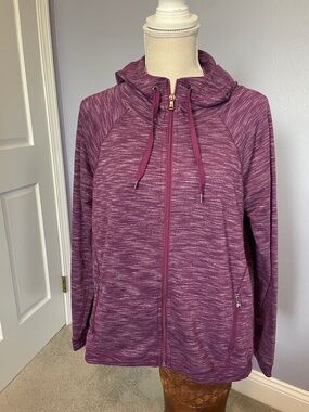 Tek Gear Plum Heather Full-Zip Hoodie size M